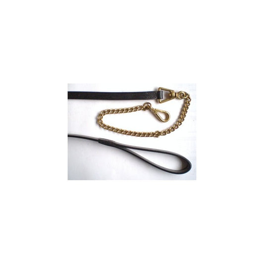 Leather Show Lead Rein with Solid Brass Chain (Walsall Made)