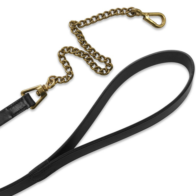 Leather Show Lead Rein with Solid Brass Chain (Walsall Made)
